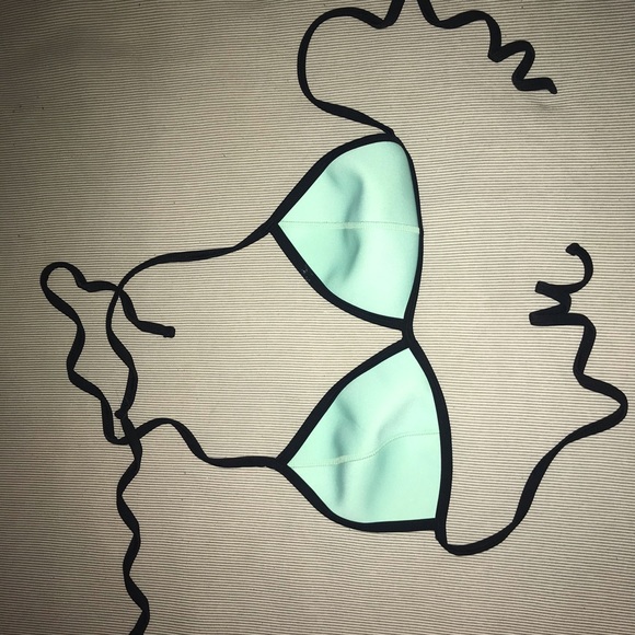 Teal Color block bikini top - Picture 2 of 2